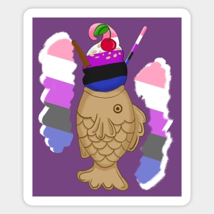 Pride Taiyaki design, 2nd wave (genderfluid) Sticker